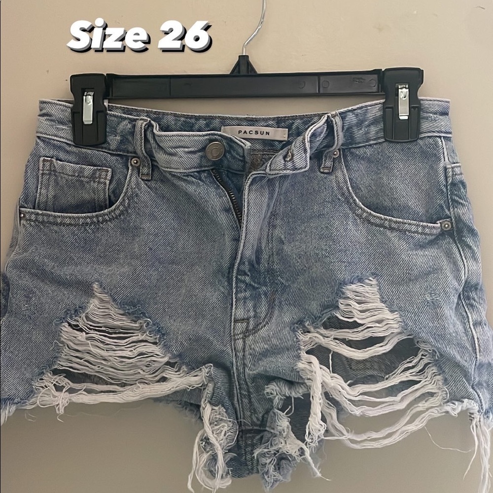 Pac sun festival high rise denim shorts